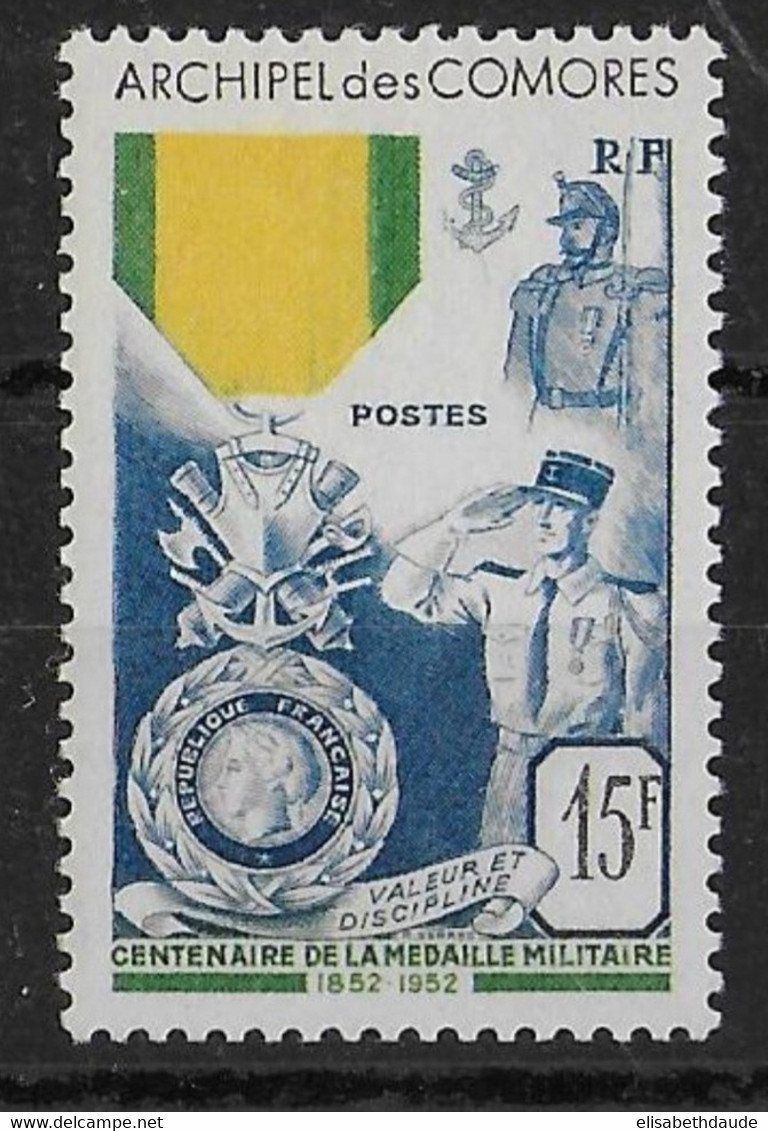 COMORES - 1952 - YT N° 12 ** MNH - COTE = 66 EUR. - MEDAILLE MILITAIRE - Ongebruikt