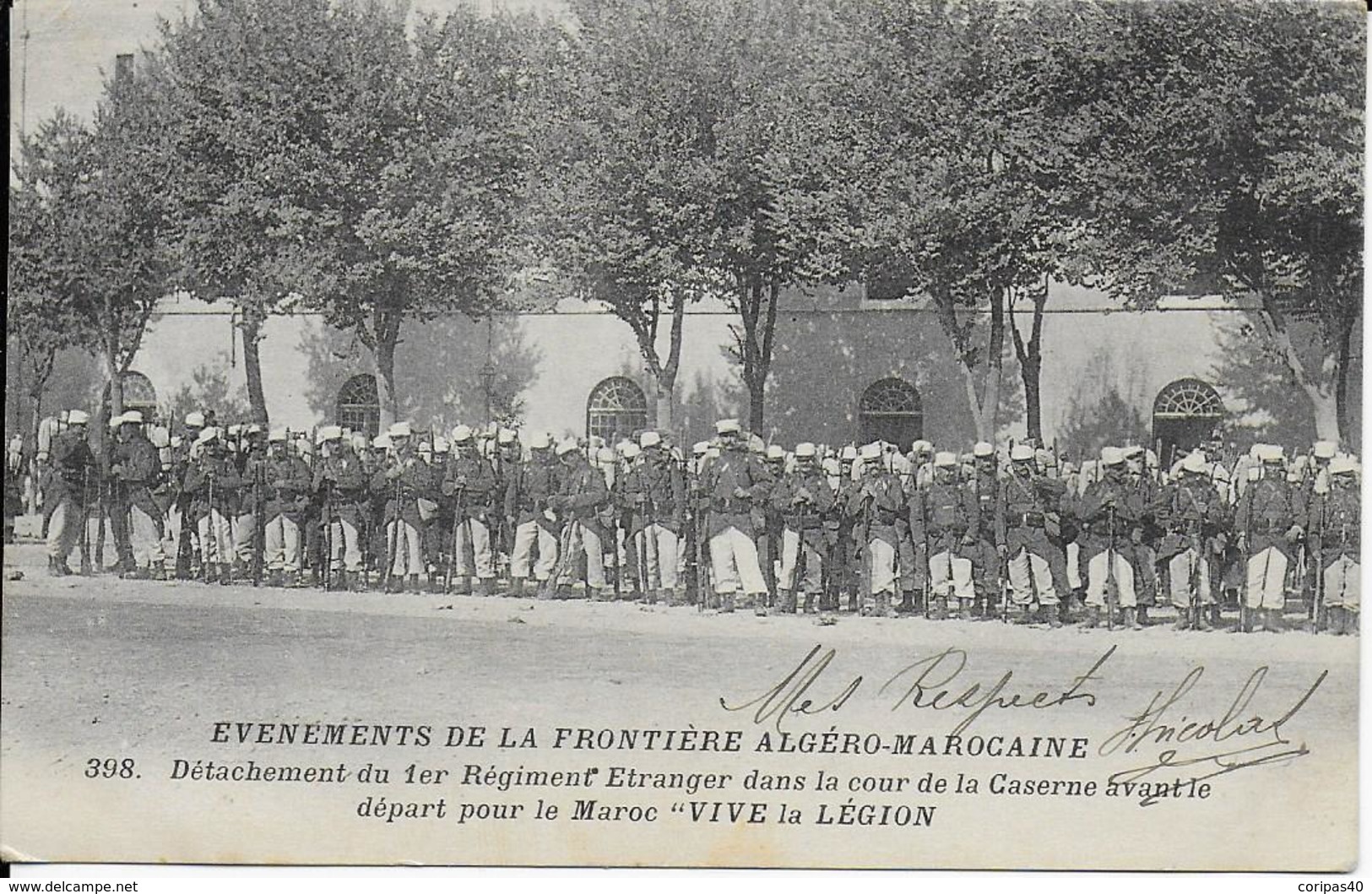 Cpa Evenements De A Frontière Algéro-Marocaine-départ Pour Le Maroc-"VIVE LA LEGION" écrite Voyagée 1911 - Autres & Non Classés