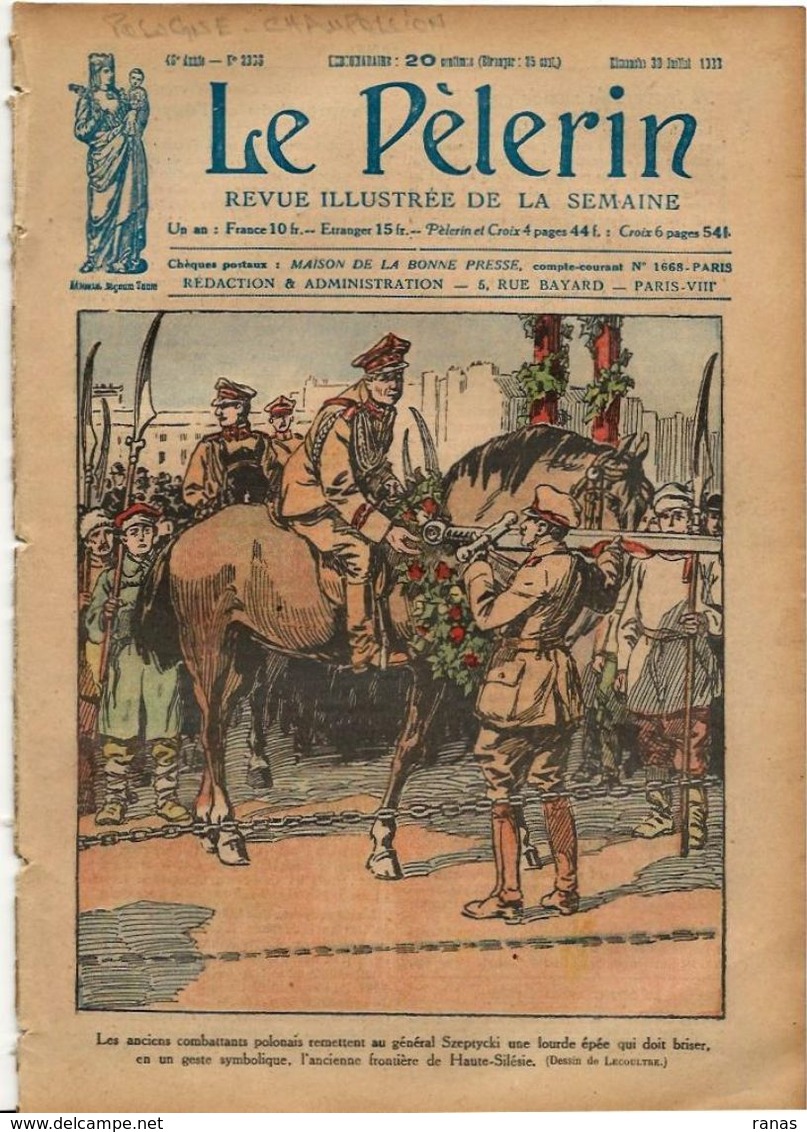 Pologne Champollion Revue Le Pélerin N° 2366 De 1922 - Other & Unclassified