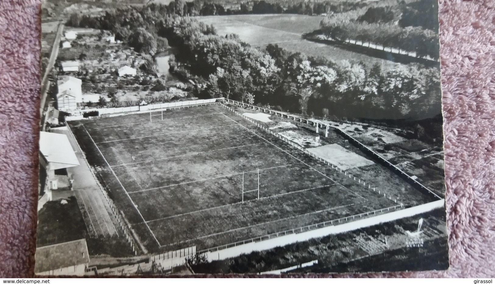 CPSM STADE TERRAIN DE SPORTS ESPERAZA AUDE EN AVION AU DESSUS DE LAPIE 5 - Stades