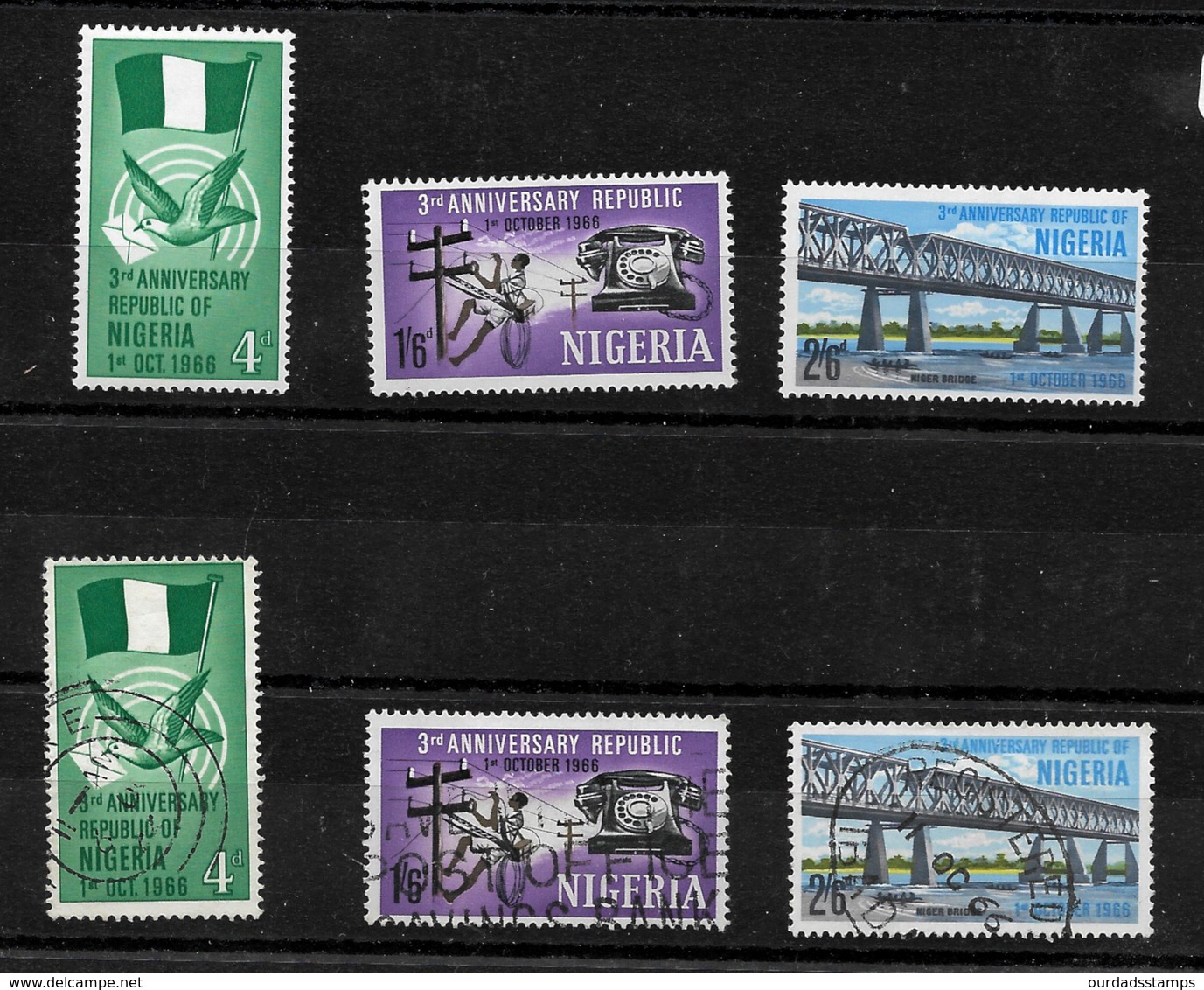 Nigeria, 1966 Third Anniversary Of Republic Complete Set MNH And Used (6834) - Nigeria (1961-...)