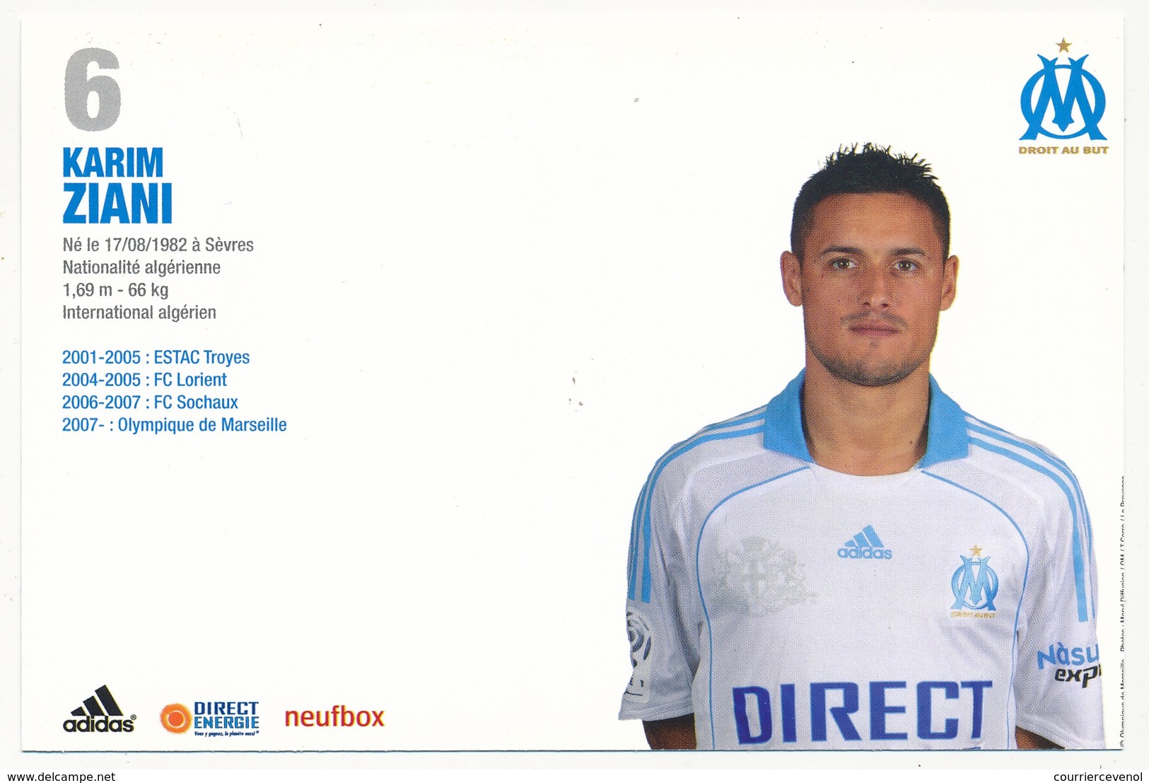 Fiche - Olympique De Marseille OM  - Karim ZIANI - Saison 2008/09 - Deportes