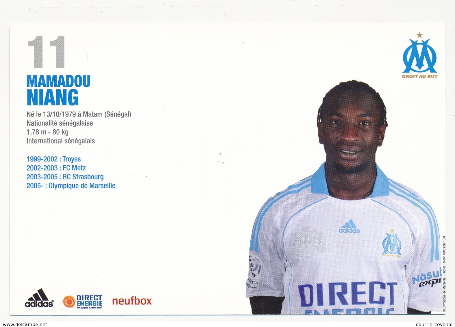 Fiche - Olympique De Marseille OM  - Mamadou NIANG - Saison 2008/09 - Deportes