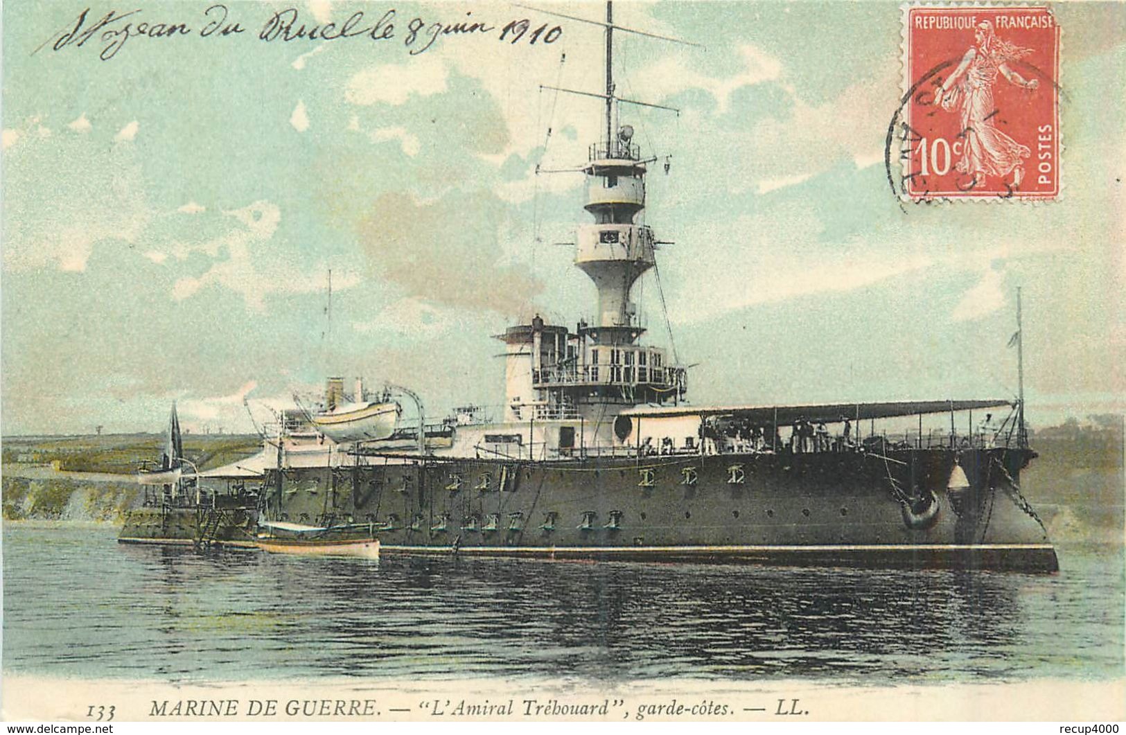 MARINE DE GUERRE  L'amiral Trébouard Garde Côtes   2scans - Guerre