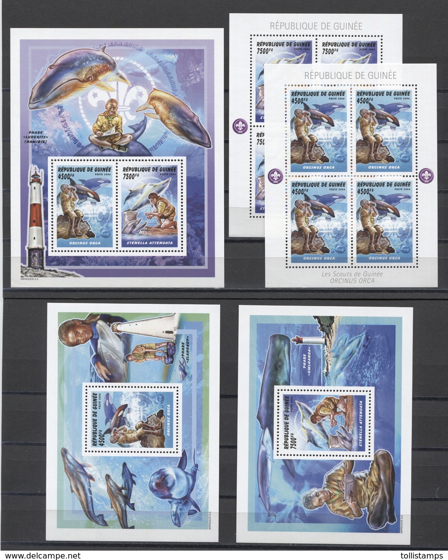Guinea Scouts Dolphins Dauphins Delfines Nature 2006 MNH - Unused Stamps