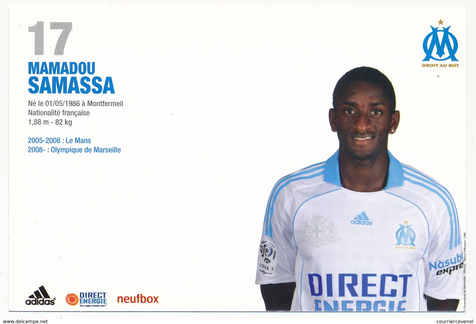 Fiche - Olympique De Marseille OM  - Mamadou SAMASSA - Saison 2008/09 - Sports