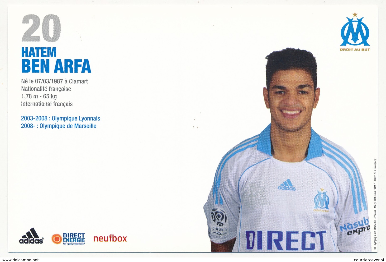 Fiche - Olympique De Marseille OM  - Hatem BEN ARFA - Saison 2008/09 - Sport