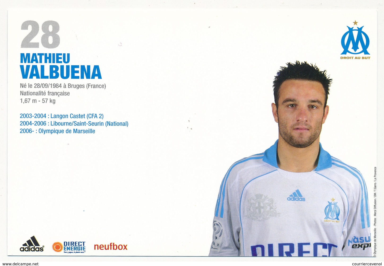 Fiche - Olympique De Marseille OM  - Mathieu VALBUENA - Saison 2008/09 - Sport