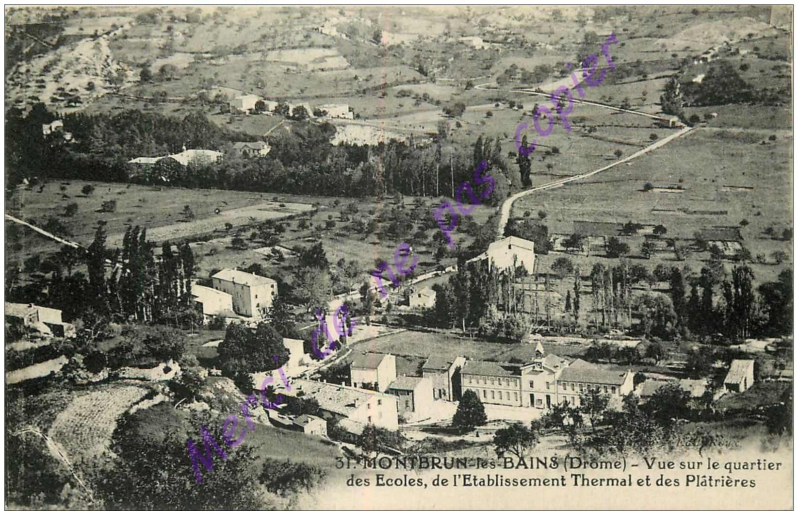 26. MONTBRUN LES BAINS . Vue Sur Le Quartier Des Ecoles , De L'Etablissement Thermal Et Des Platrières . - Autres & Non Classés