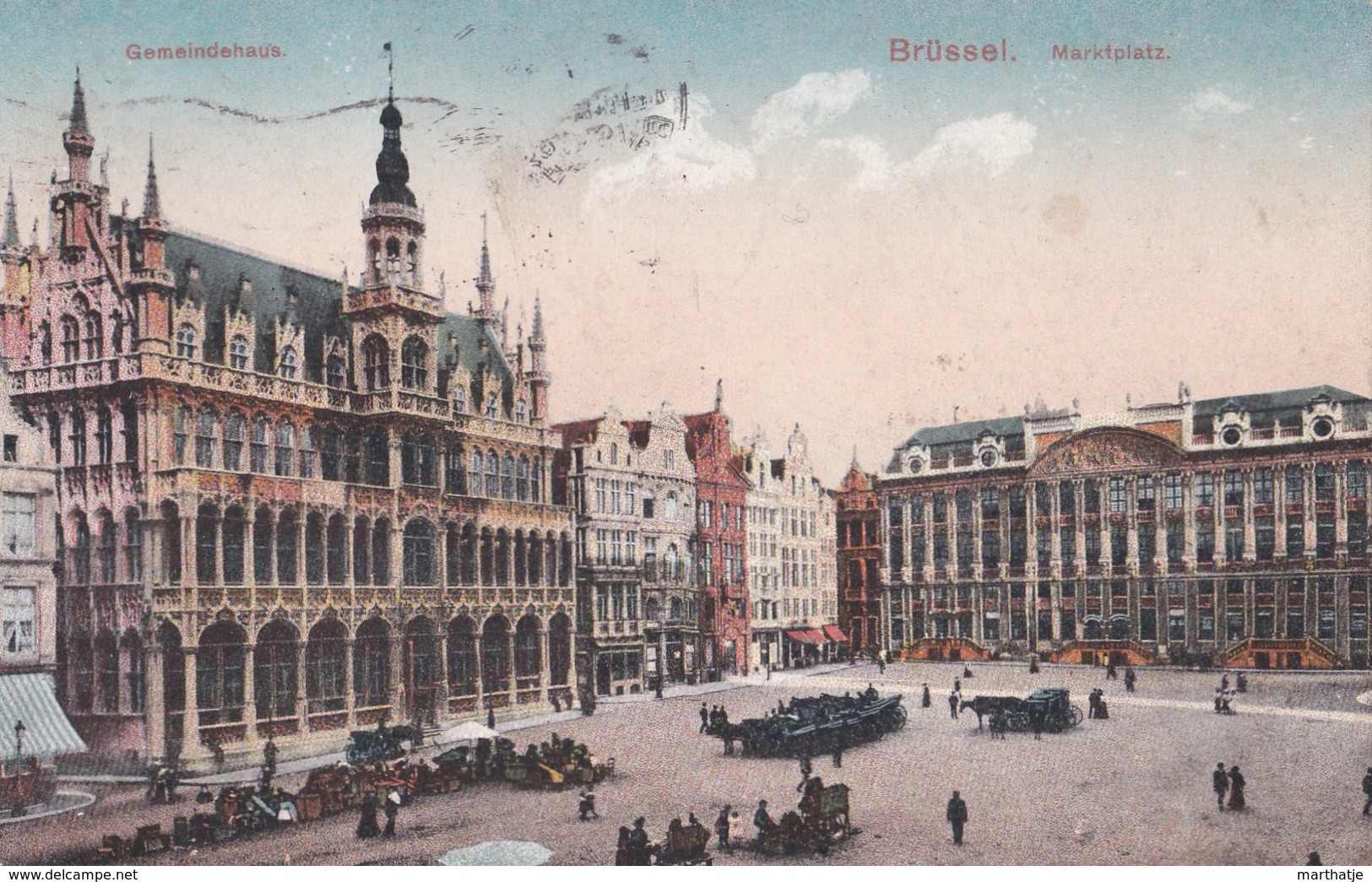 Brüssel - Marktplatz - Gemeindehaus - Feldpostkarte -1916 ! - Marktpleinen, Pleinen