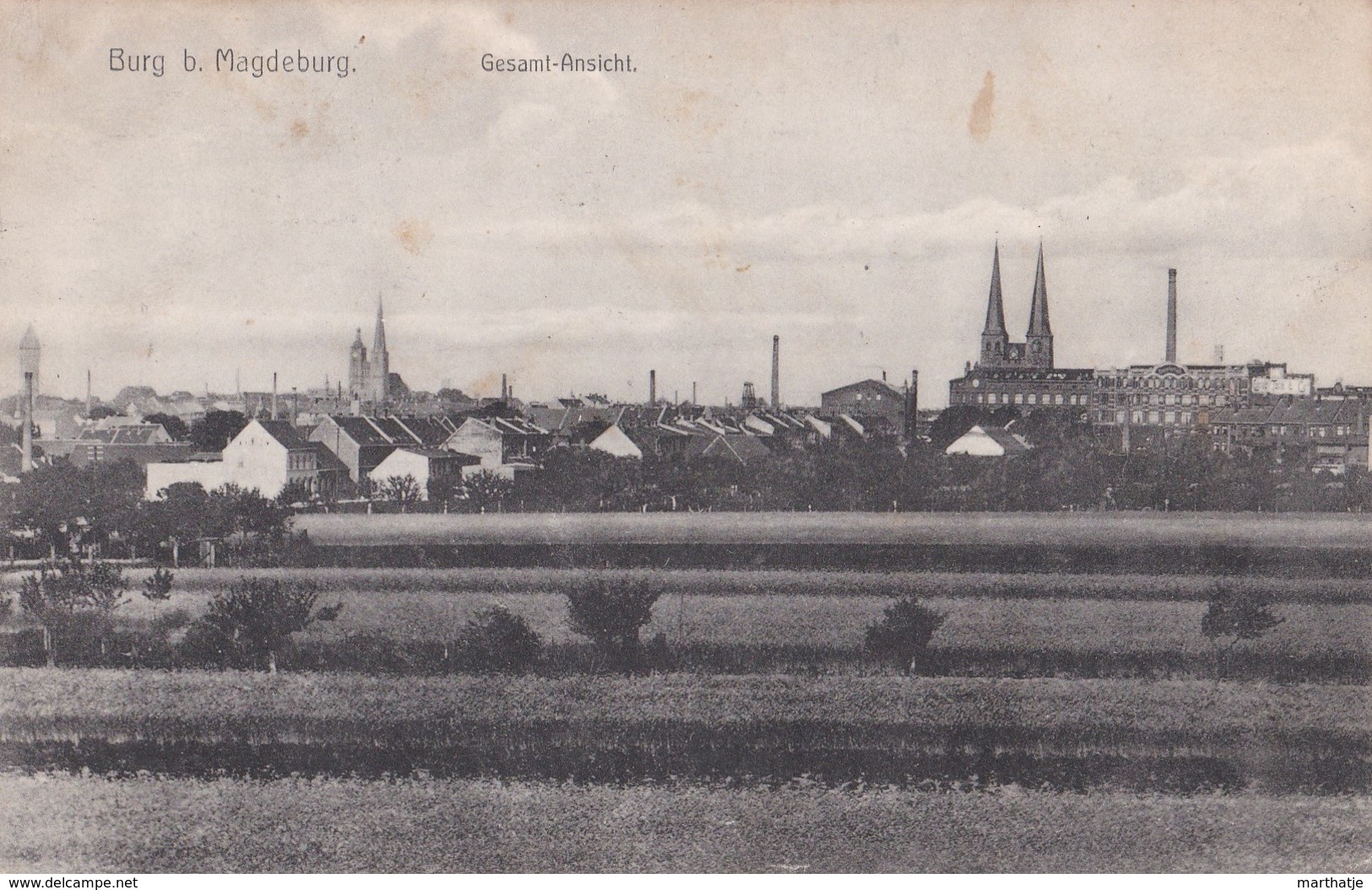 Burg B. Magdeburg - Gesamt-Ansicht - Feldpostkarte - 1915 - SELTEN !!! - Burg