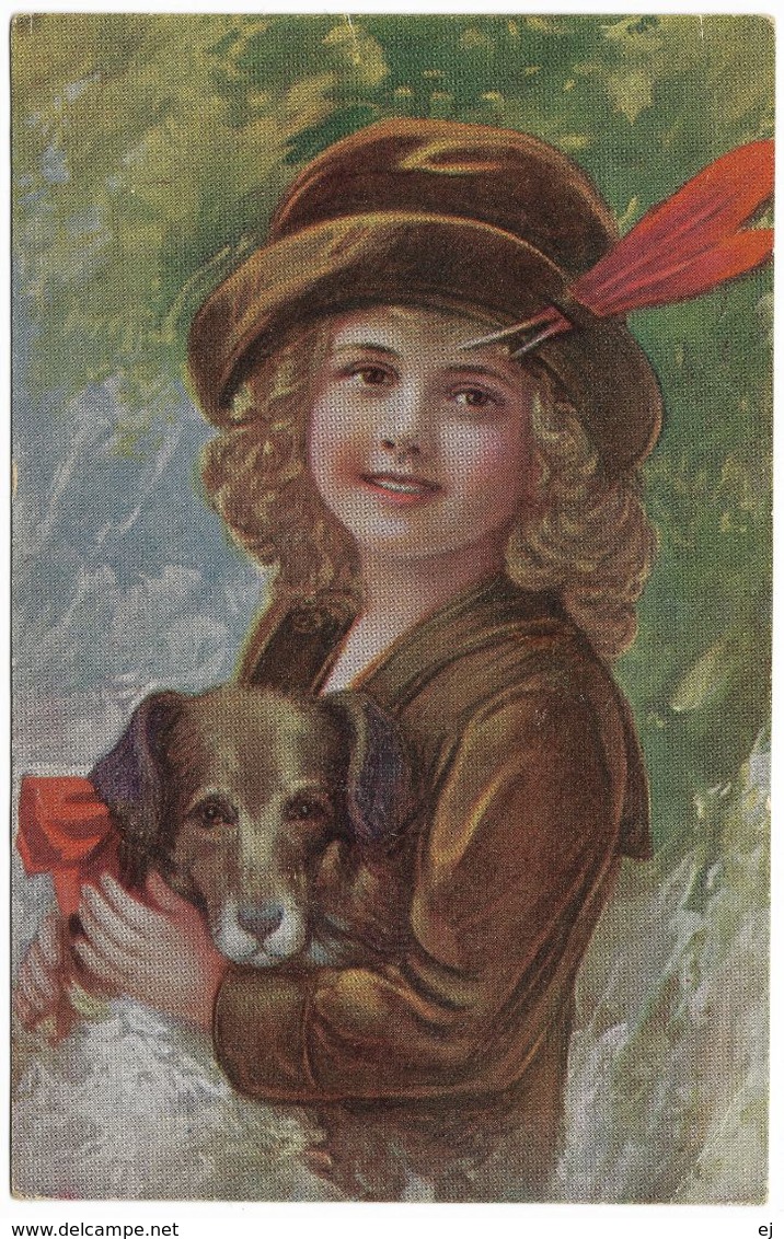 Unsere Lieblinge - Postmark 1921 - H Nr 510 - Mädchen Und Hund Girl & Dog - Our Favourite, - 1900-1949