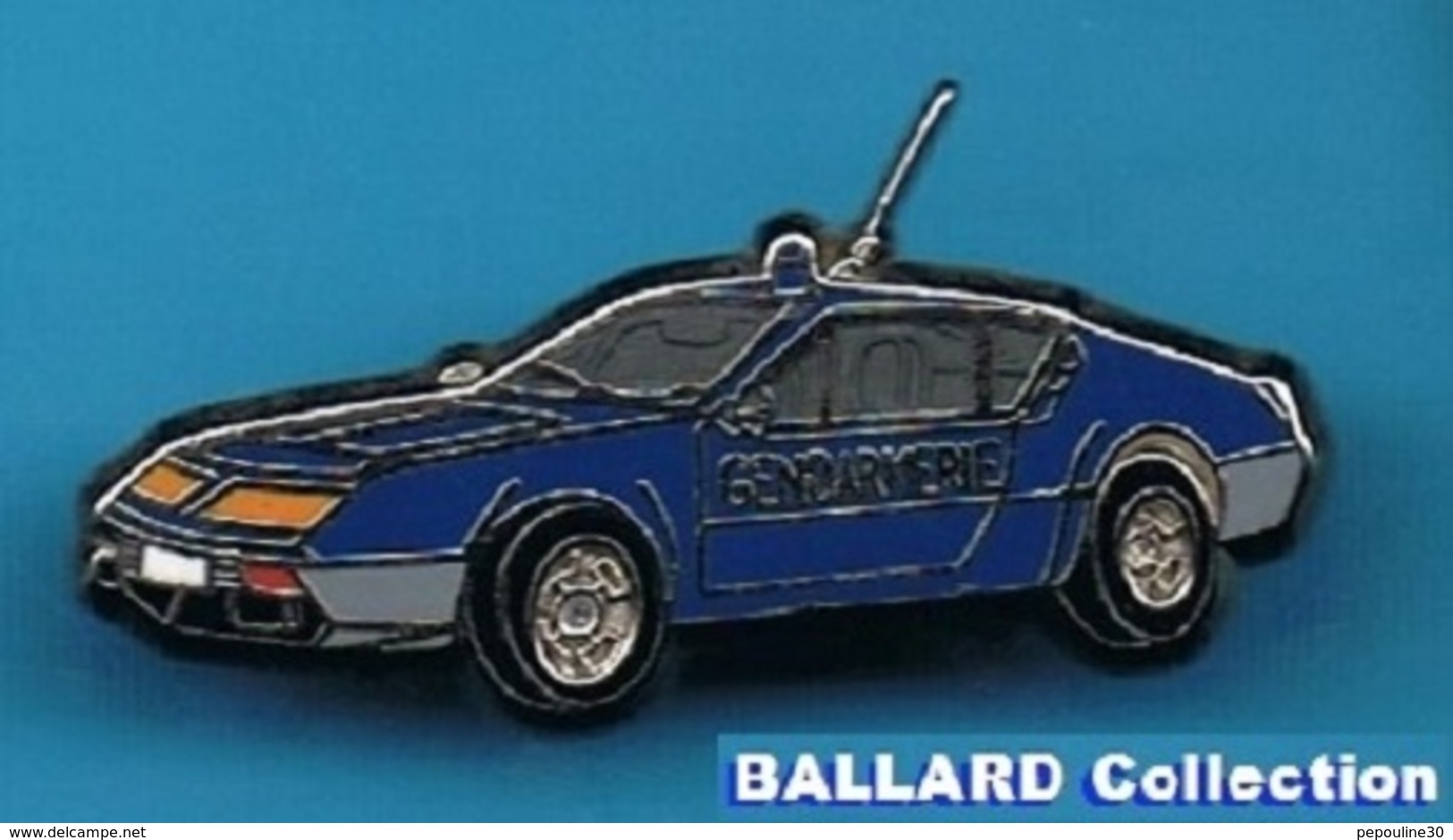 1 PIN'S //  ** GENDARMERIE / RENAULT / ALPINE A310 \ 1974 \ ARGENTÉ **  . (Ballard Collection) - Militaria