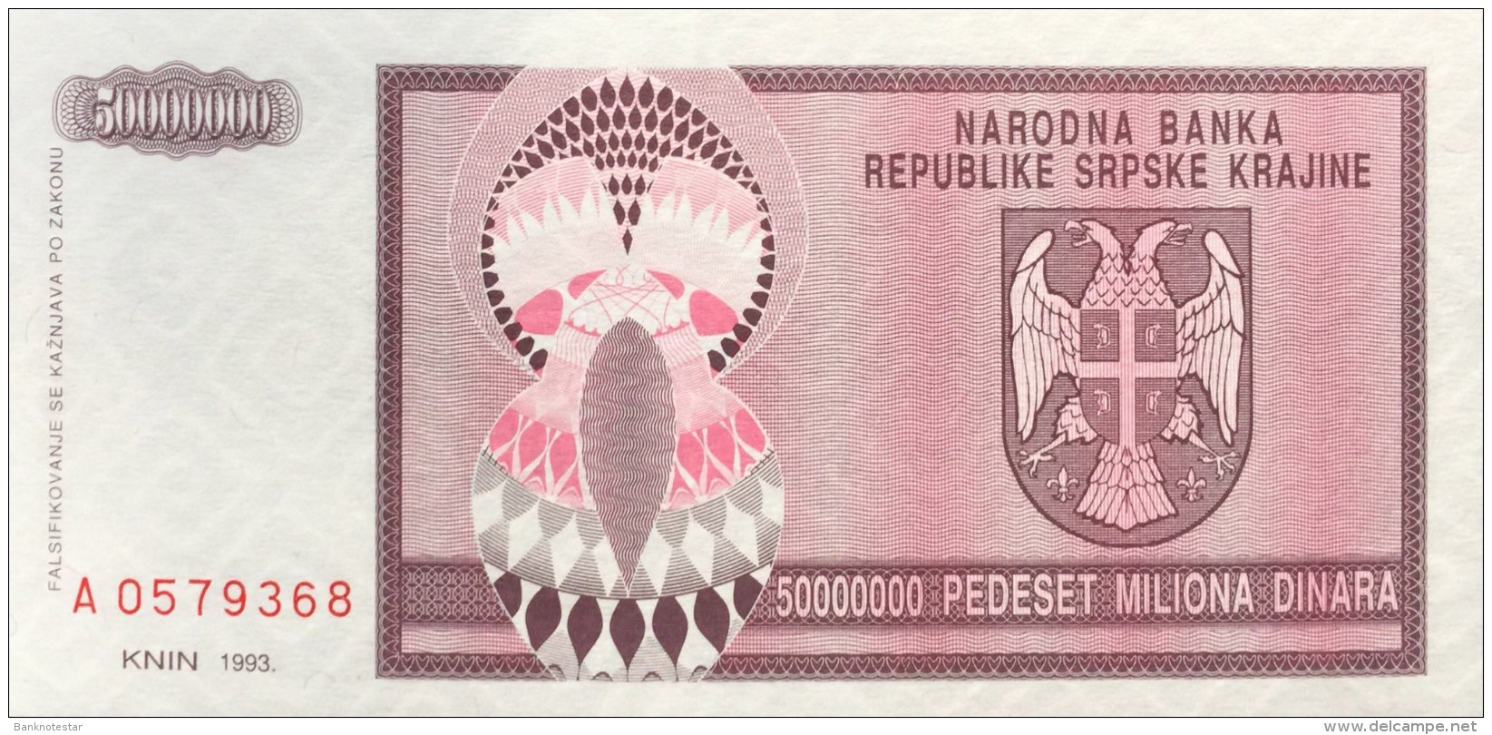 Croatia 50 Million Dinara, P-R14a (1993) - UNC - Kroatien