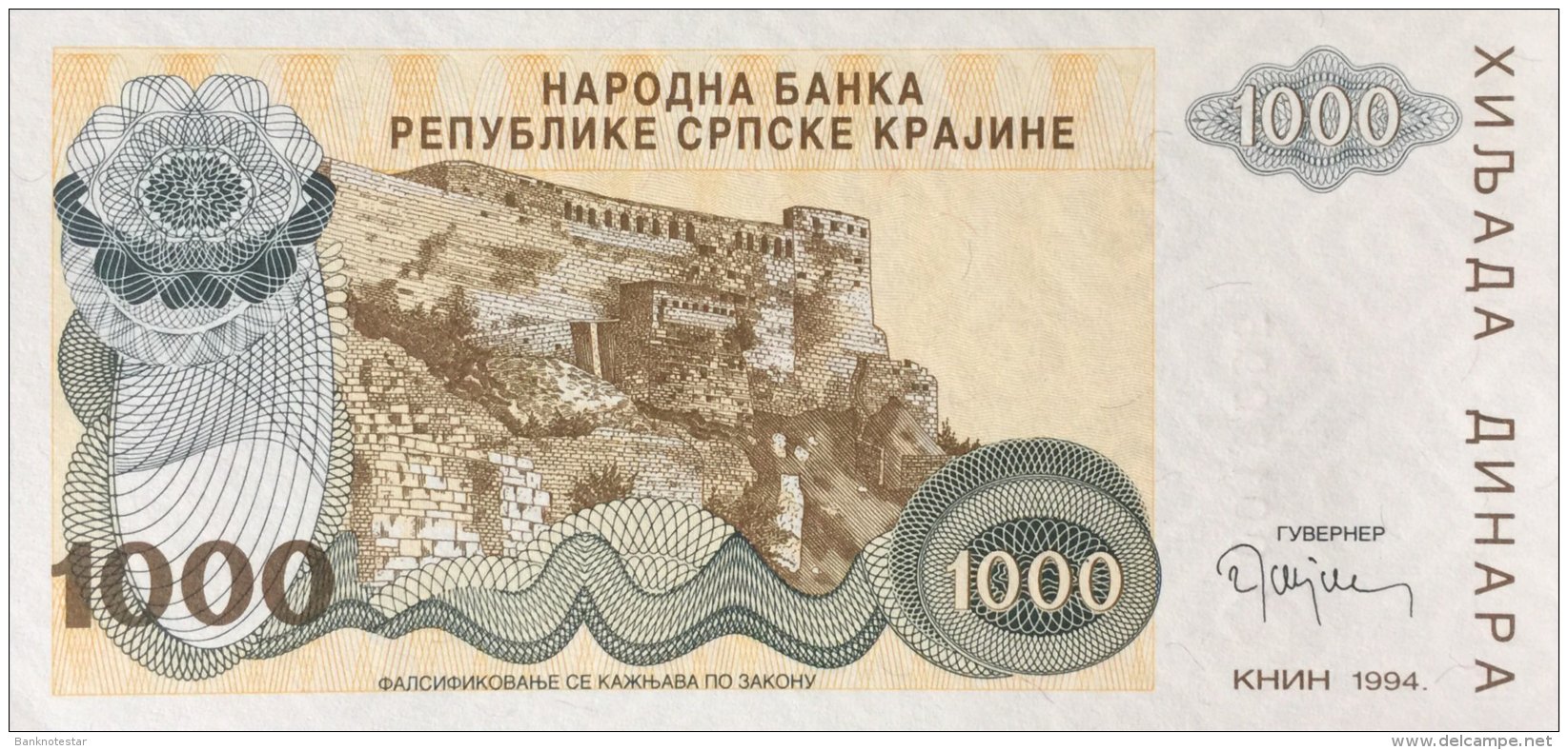 Croatia 1.000 Dinara, P-R30a (1994) - UNC - Croatie