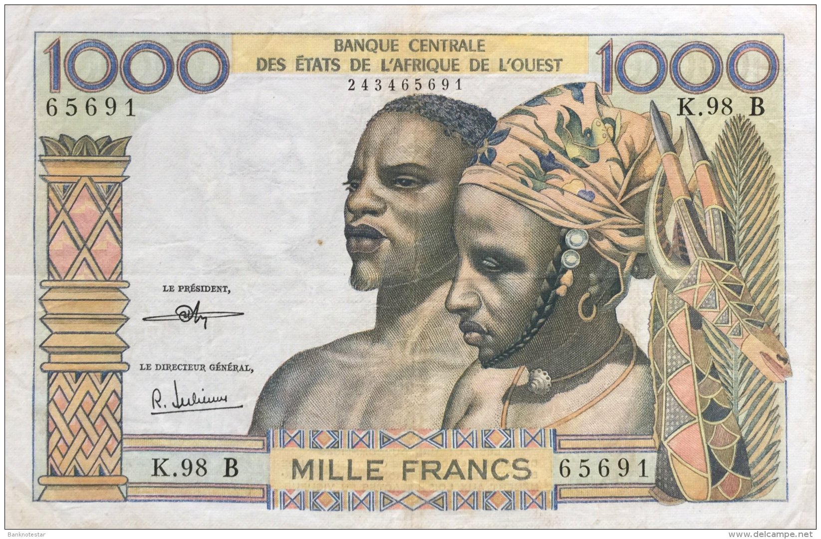 West African States 1.000 Francs, P-203Bi (BENIN) - F - États D'Afrique De L'Ouest