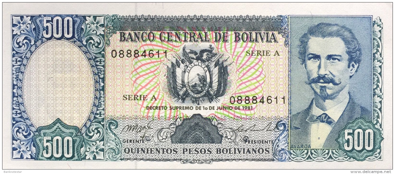 Bolivia 500 Bolivianos, P-165a (1.6.1981) - UNC - Bolivien