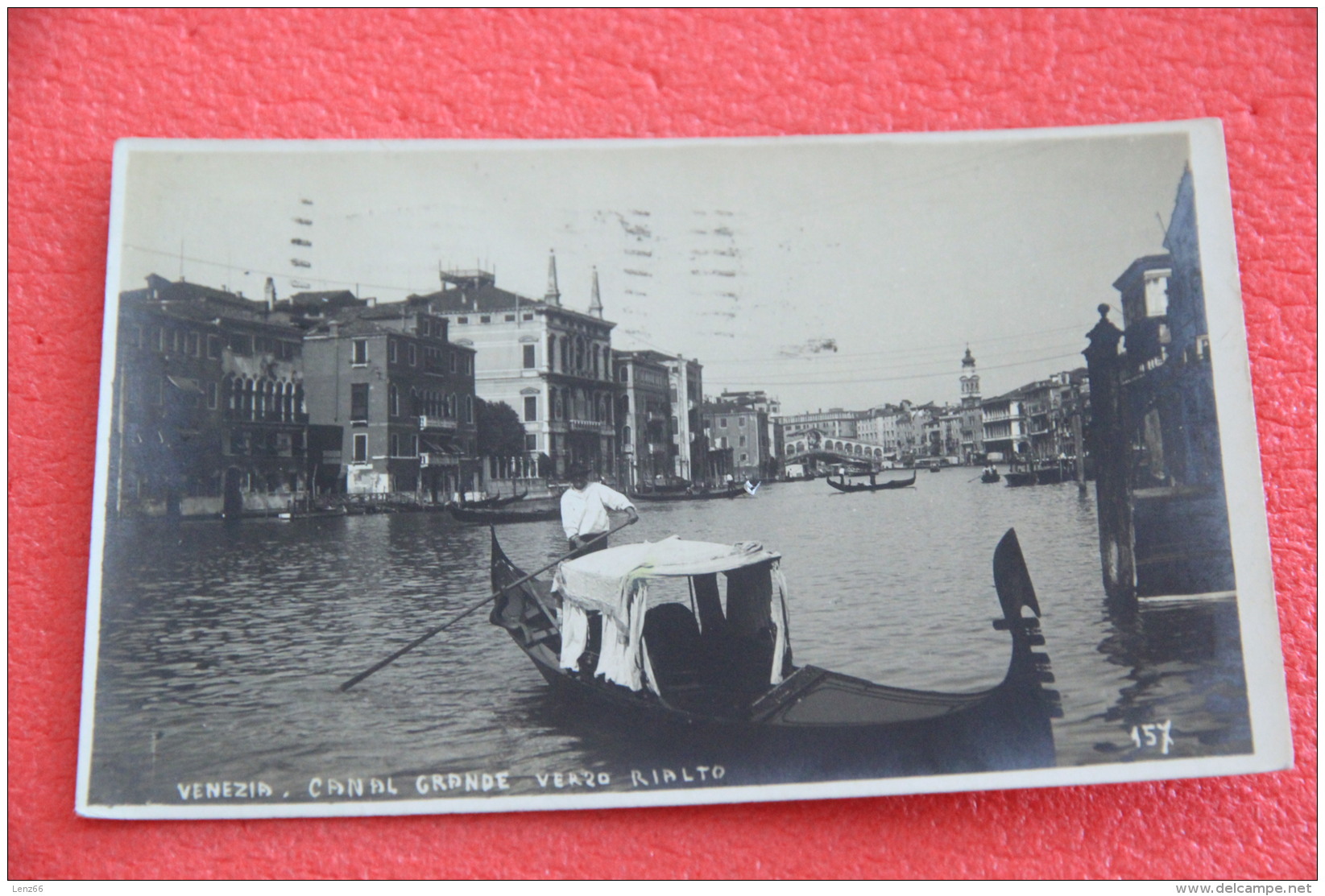 Venezia Canal Grande Verso Rialto N. 157 Rppc Fotografica 1925 - Otros & Sin Clasificación