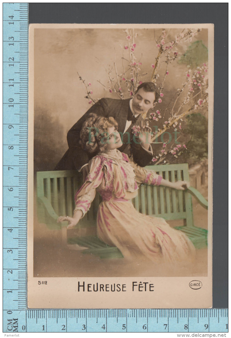 CPA 1912, Fantaisie Couple, Femme Homme, Heureuse Fête,  ED: Circé 5112 - Women