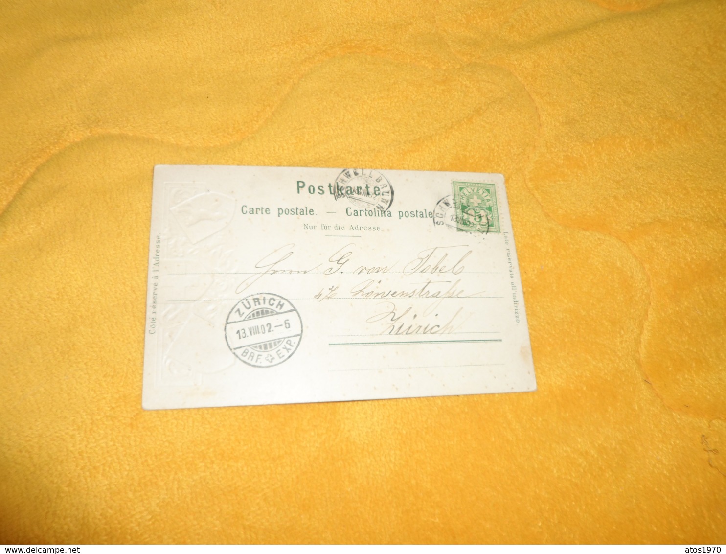 CARTE POSTALE ANCIENNE CIRCULEE DE 1902. / ROSSFALL B/ URNASCH...LITHO..CACHETS + TIMBRE - Urnäsch