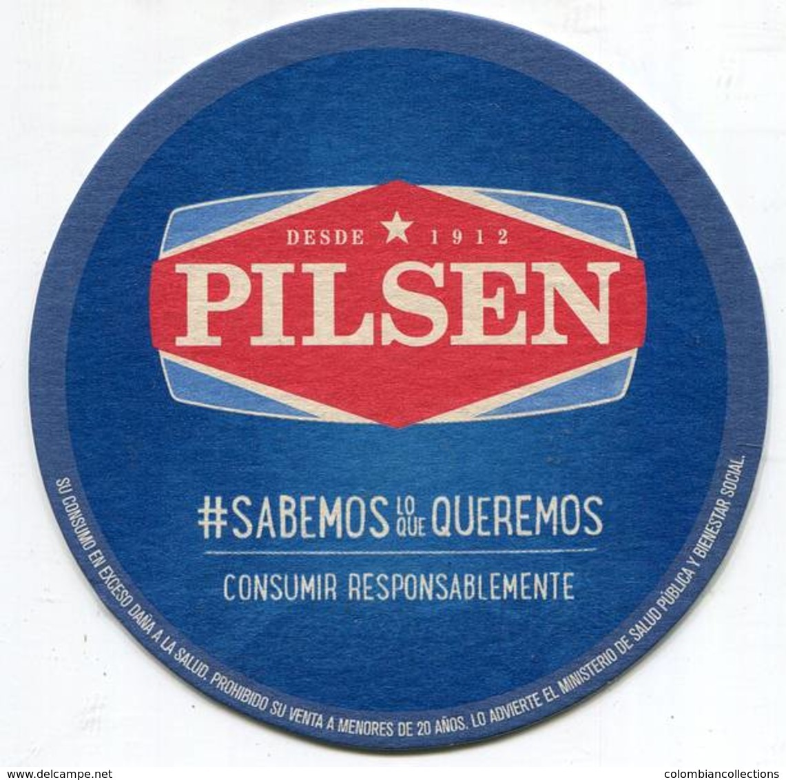 Lote Pa7, Paraguay, Posavaso, Coaster, Pilsen, Consumir Responsablemente - Portavasos