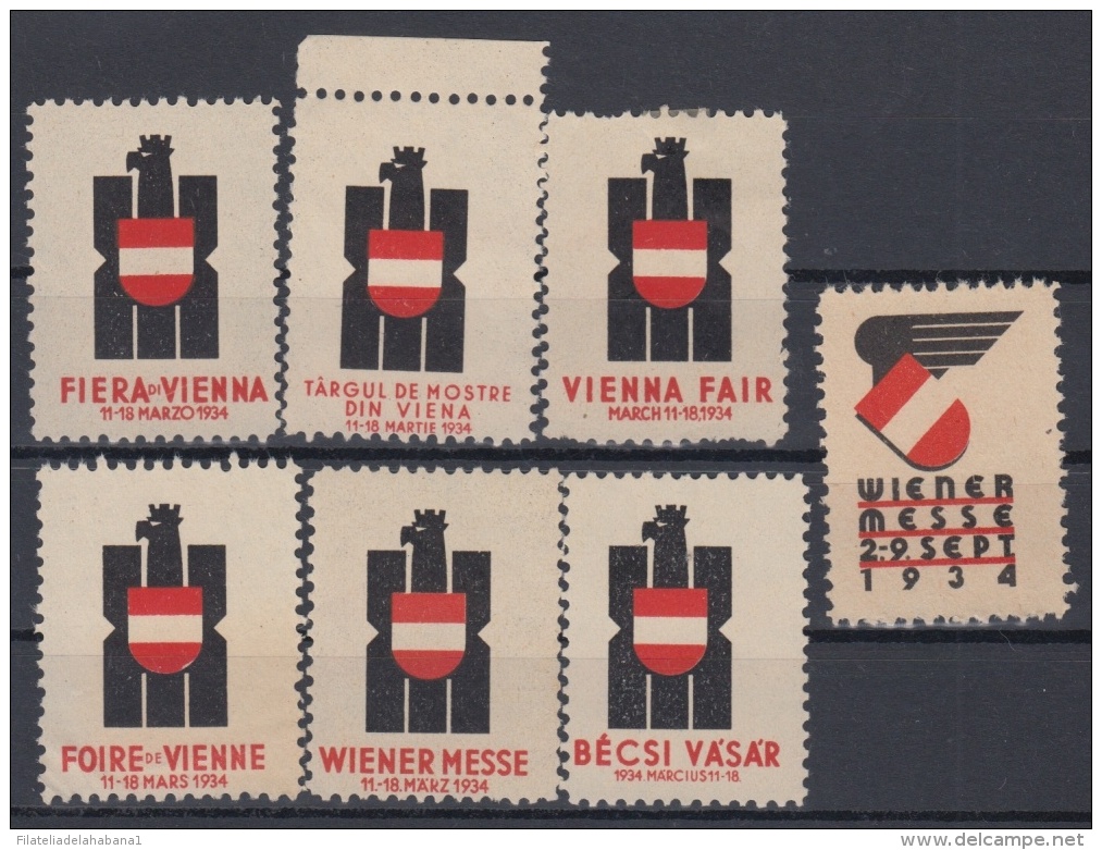 F-EX7590 AUSTRIA OSTERREICH CINDERELLA STAMPS LOT. FAIR 1934. MH - NO GUM. - Autres & Non Classés