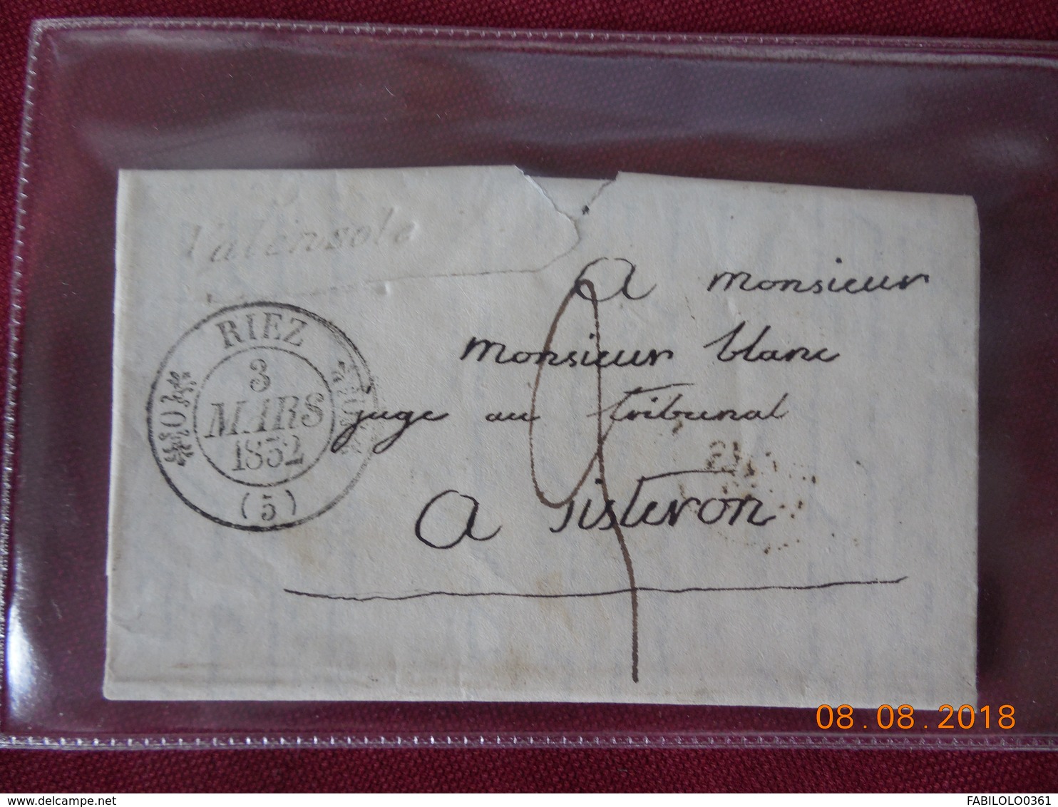 Lettre Type 11 Avec Cursive.cachet Au Depart De Sisteron En Date Du 3 Mars 1832 - 1801-1848: Précurseurs XIX