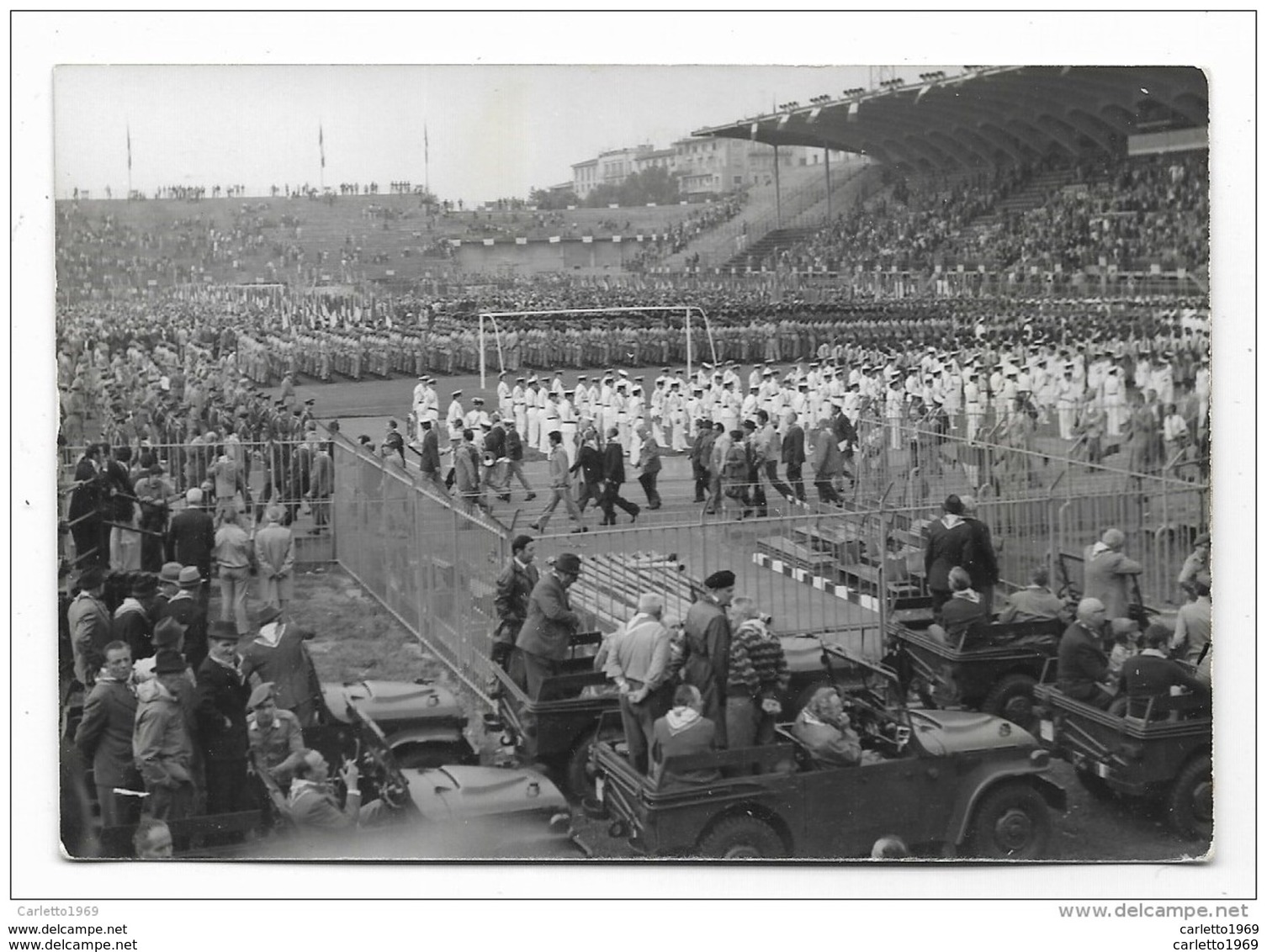 RADUNO MILITARI INTERNO STADIO A.FRANCHI FIRENZE - CM.13X9 - Guerra, Militari