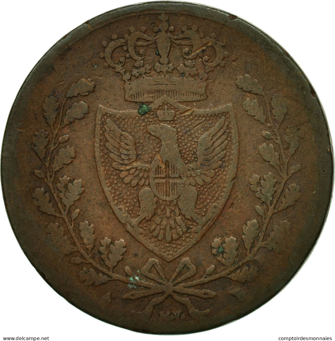 Monnaie, États Italiens, SARDINIA, Carlo Felice, 5 Centesimi, 1826, Genoa, TB - Italian Piedmont-Sardinia-Savoie
