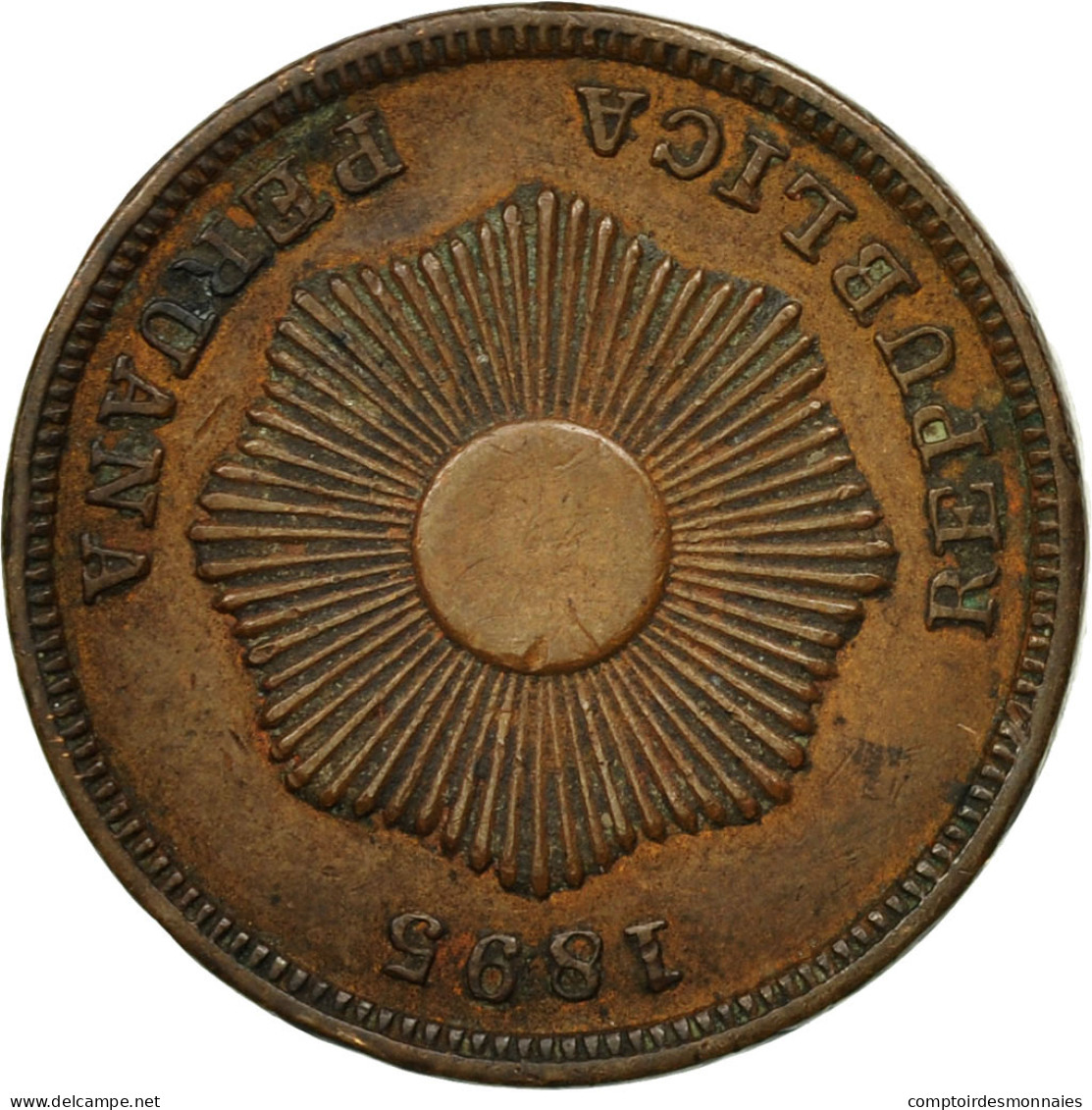 Monnaie, Pérou, SOUTH PERU, 2 Centavos, 1895, TTB+, Copper Or Bronze, KM:188.2 - Pérou