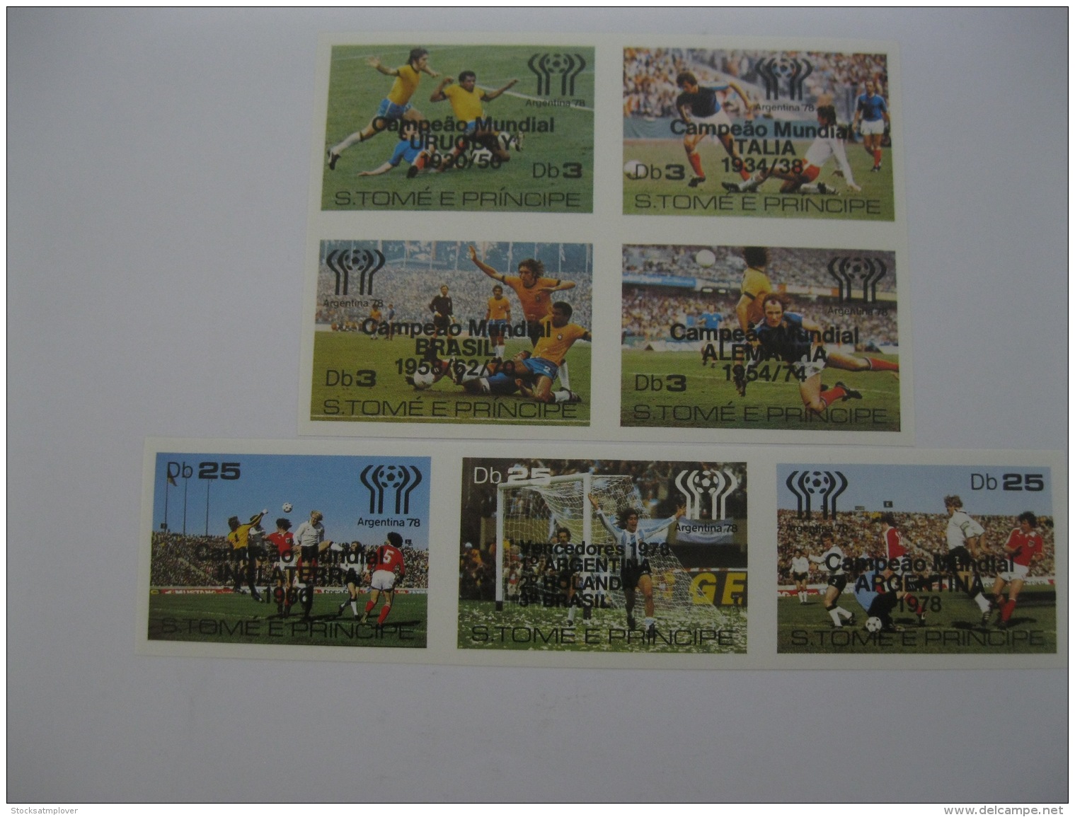 Sao Tome And Principe 1978 World Cup Football MICHEL No.551-557 Imperf Overprinted - 1978 – Argentine