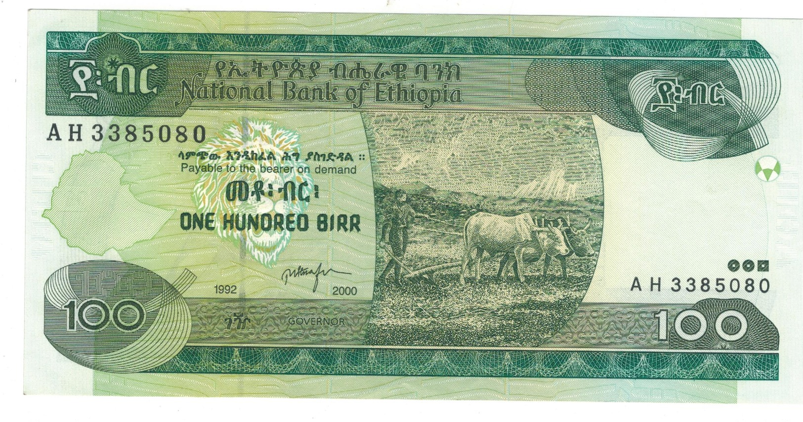 Ethiopia 100 Birr, 2000, P-50b , AUNC. - Ethiopie