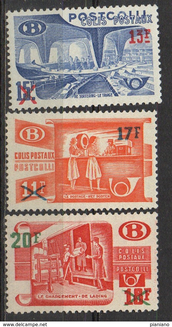 PIA - BEL - 1953 - Servizi Dei Pacchi Postali- Francobolli Precedenti Sovrastampati -  (Yv Pacchi  331-33) - Bagages [BA]