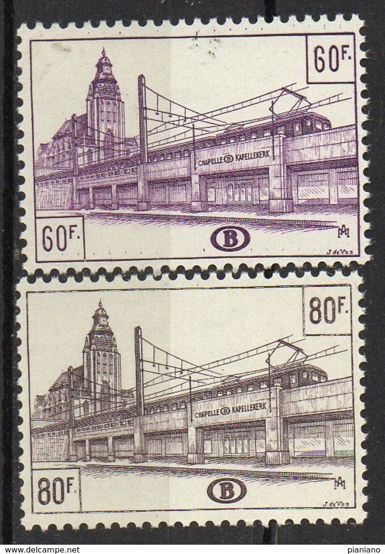 PIA -BEL - 1954-55 - Francobolli Per Pacchi - Stazioni Di Bruxelles  -  (Yv Pacchi  351-57) - Luggage [BA]