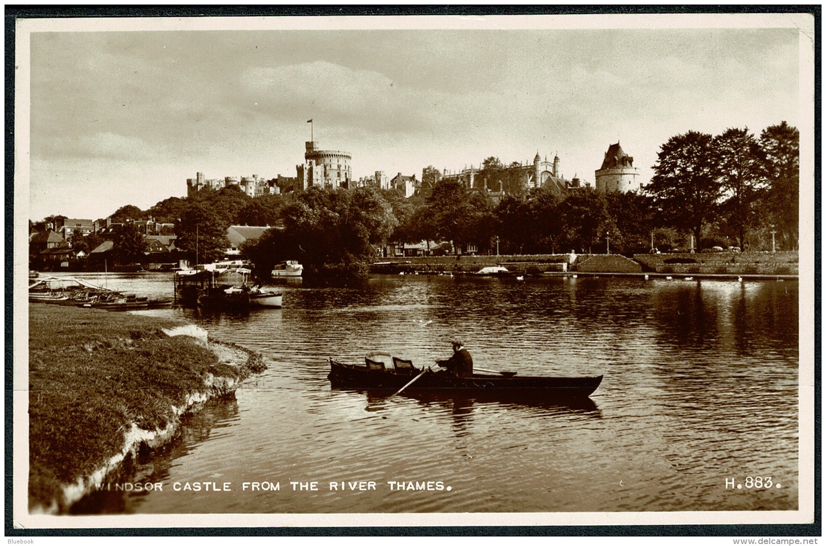RB 1211 - 1956 Real Photo Postcard - Rowing Boat - Windsor Castle From The River Thames - Windsor