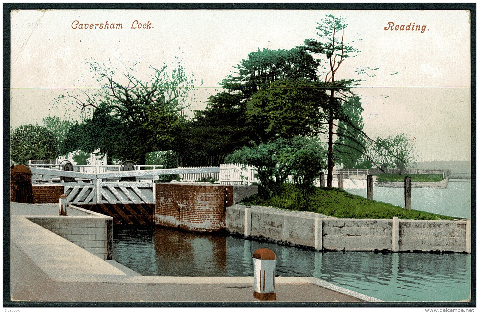 RB 1211 - 1909 Postcard - Caversham Lock Reading - Berkshire - Reading