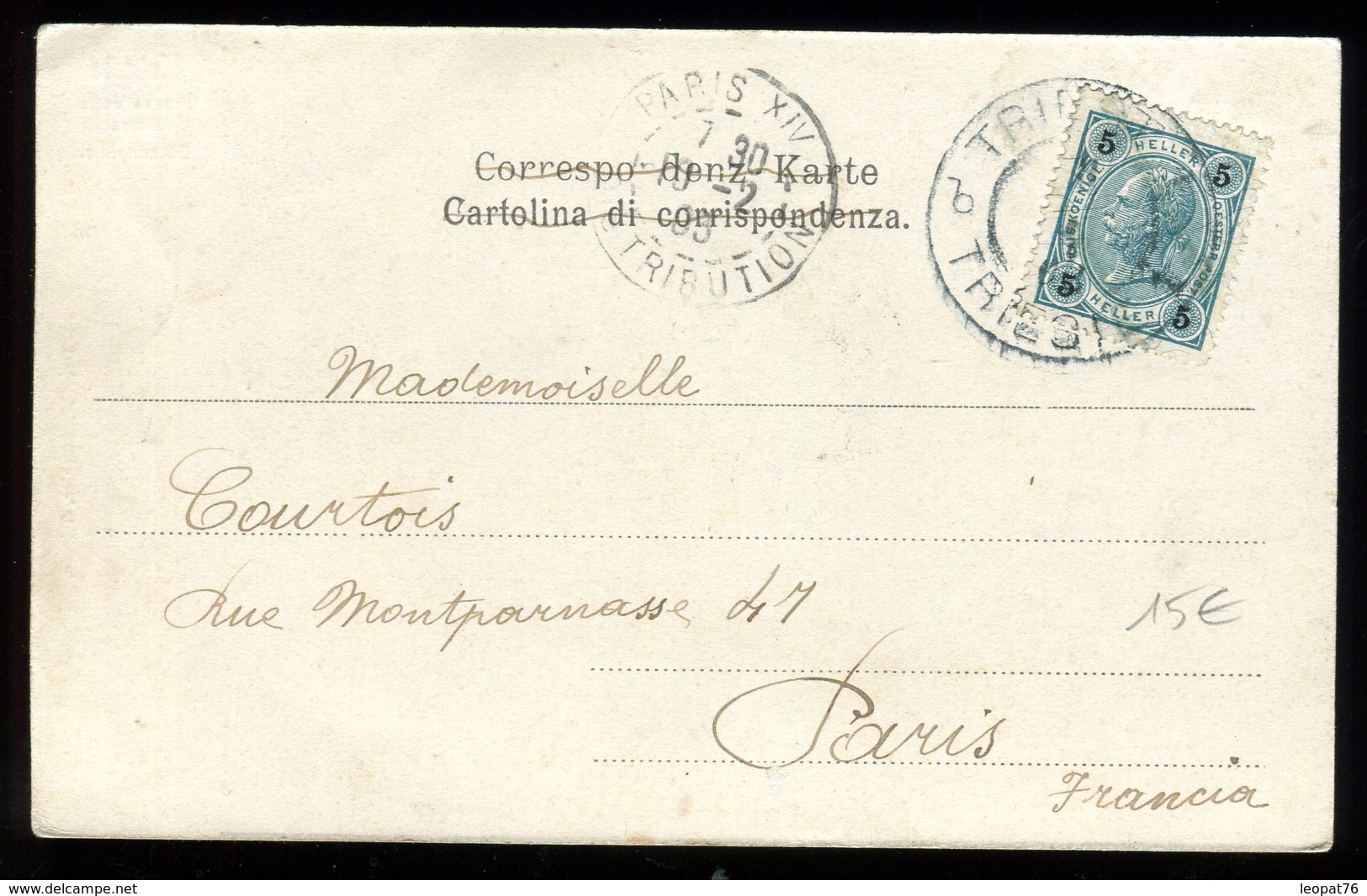 Autriche - Oblitération De Trieste Sur Carte Postale En 1905 Pour Paris - Eastern Austria