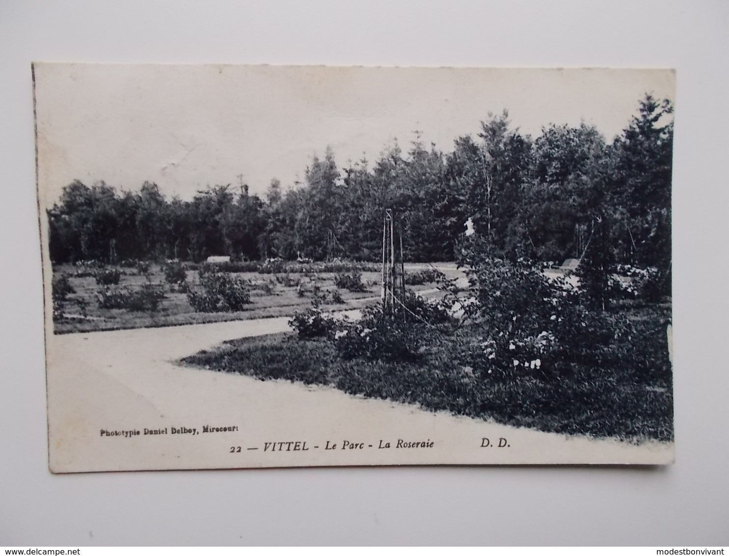 CPA 88 - VITTEL - Le Parc - La Roseraie, Cachet 1921  - NO REPRO - Contrexeville