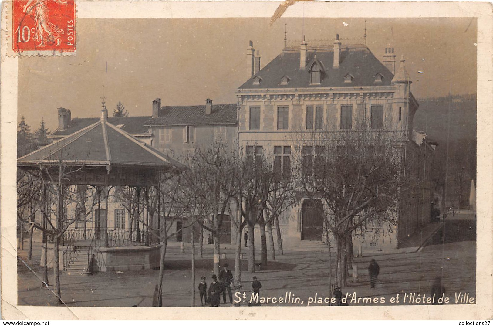 38-SAINT-MARCELLIN- PLACE D'ARMES ET L'HÔTEL DE VILLE - Saint-Marcellin