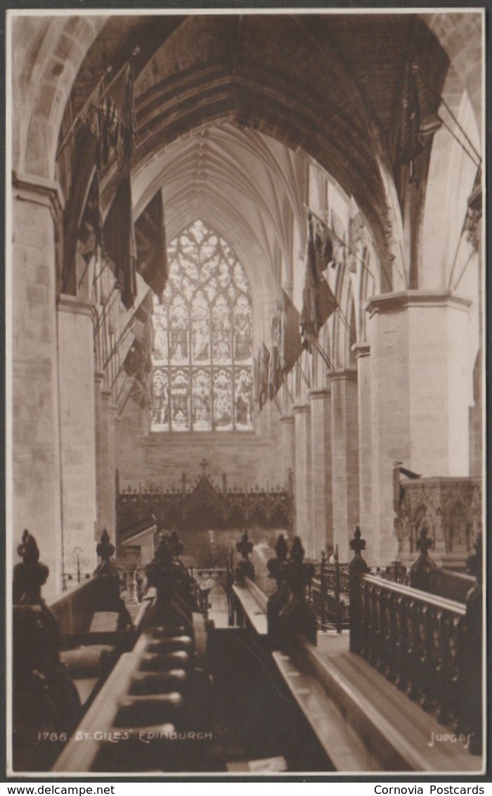 Interior, St Giles' Cathedral, Edinburgh, 1913 - Judges RP Postcard - Midlothian/ Edinburgh