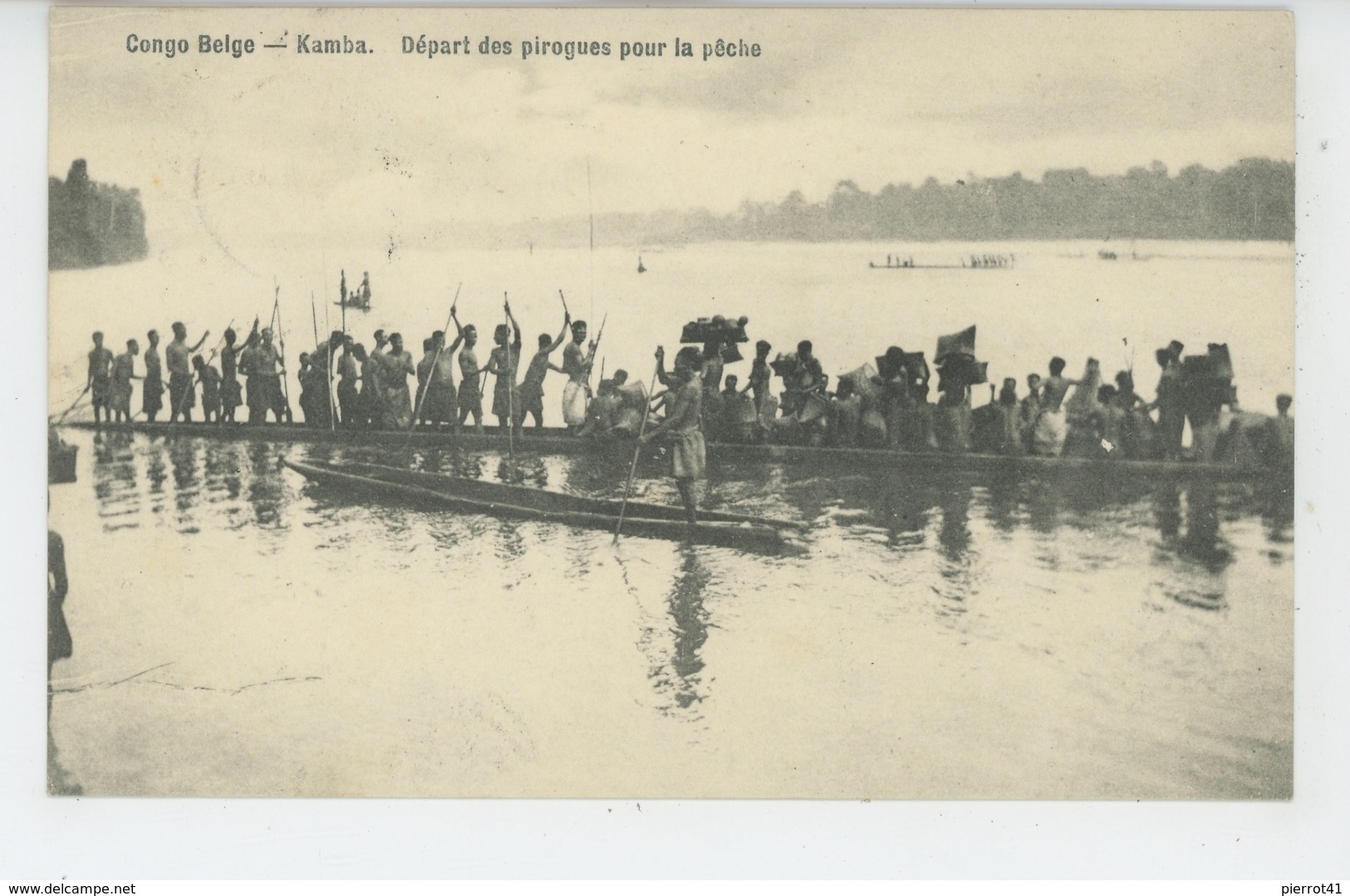 AFRIQUE - CONGO BELGE - KAMBA - Départ Des Pirogues Pour La Pêche - Congo Belge