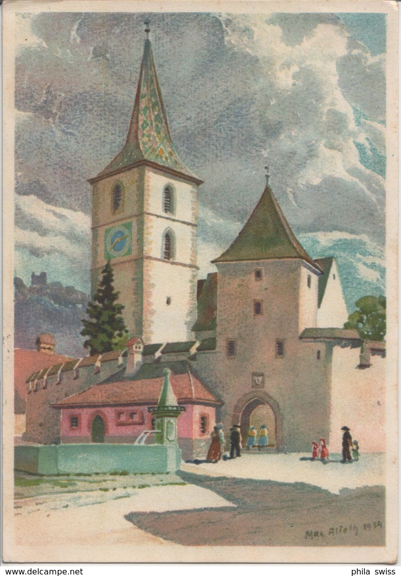 Befestigte Kirche In Muttenz - Künstler Karte - Litho - Muttenz