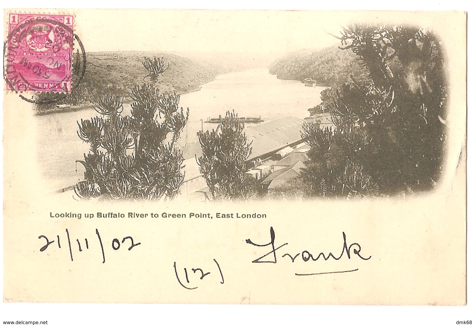SOUTH AFRICA - EAST LONDON - LOOKING UP BUFFALO RIVER TO GREEN POINT - STAMP - MAILED TO ITALY 1902 - ( 2785) - South Africa