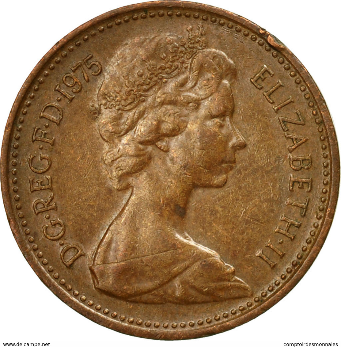 Monnaie, Grande-Bretagne, Elizabeth II, New Penny, 1975, TB+, Bronze, KM:915 - 1 Penny & 1 New Penny