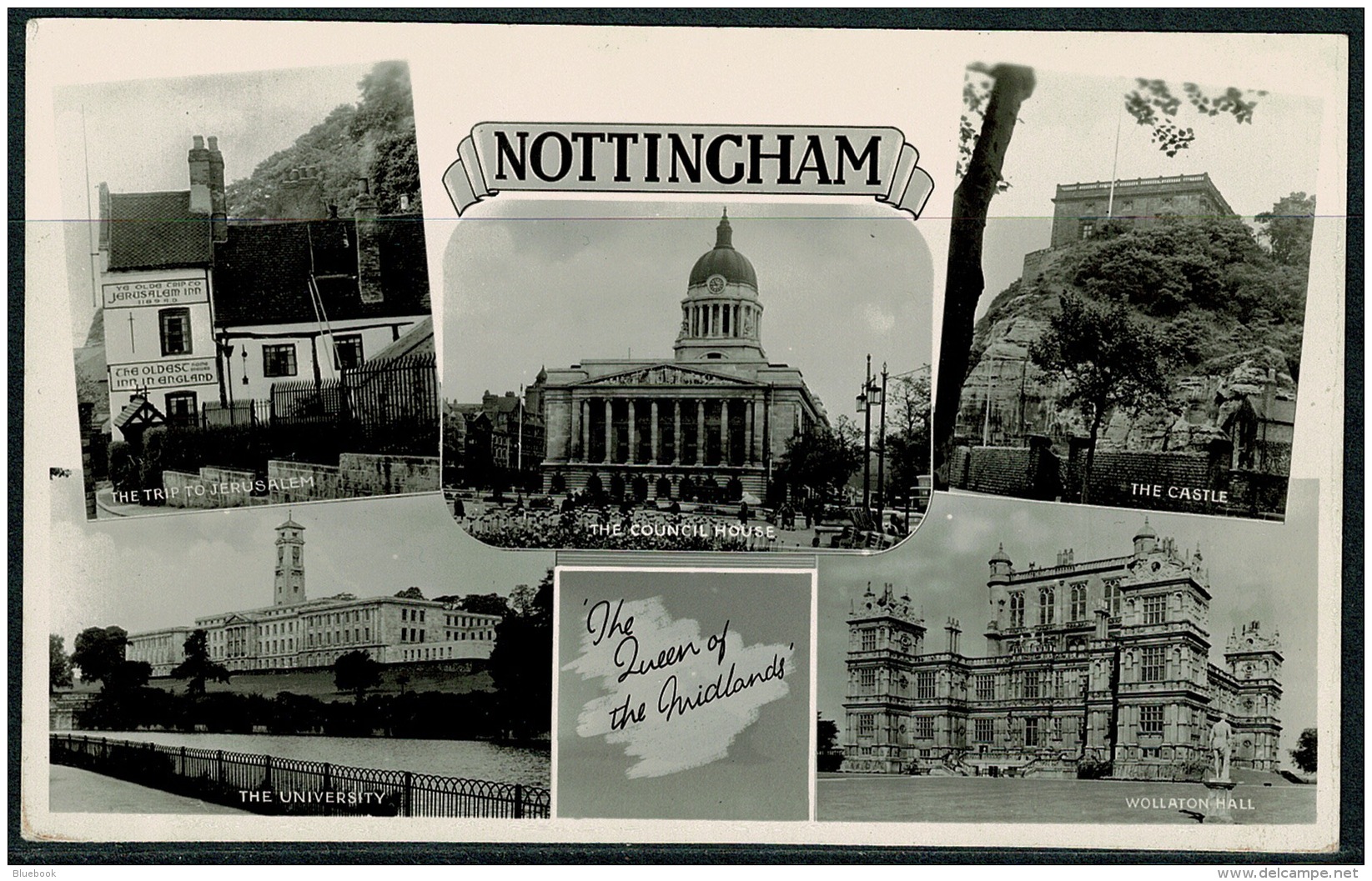 RB 1212 - Early Real Photo Mutiview Postcard - Nottingham - Northamptonshire