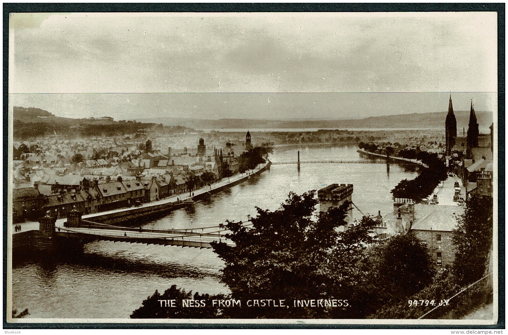 RB 1212 - 1929 Real Photo Postcard - The Ness From Castle Inverness Scotland - Inverness-shire