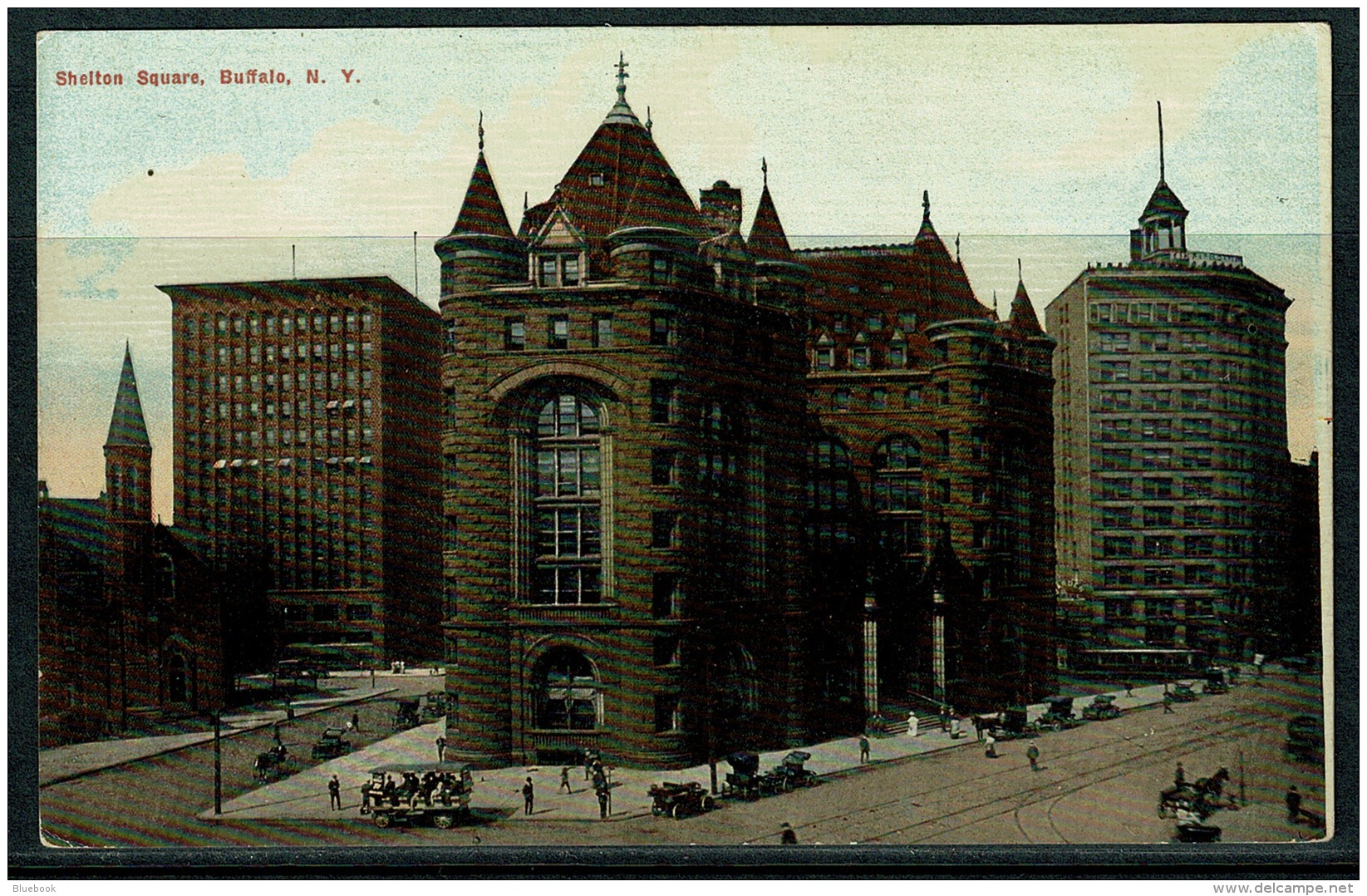 RB 1212 - Early Postcard - Street Bus - Shelton Square Buffalo - New York USA - Buffalo