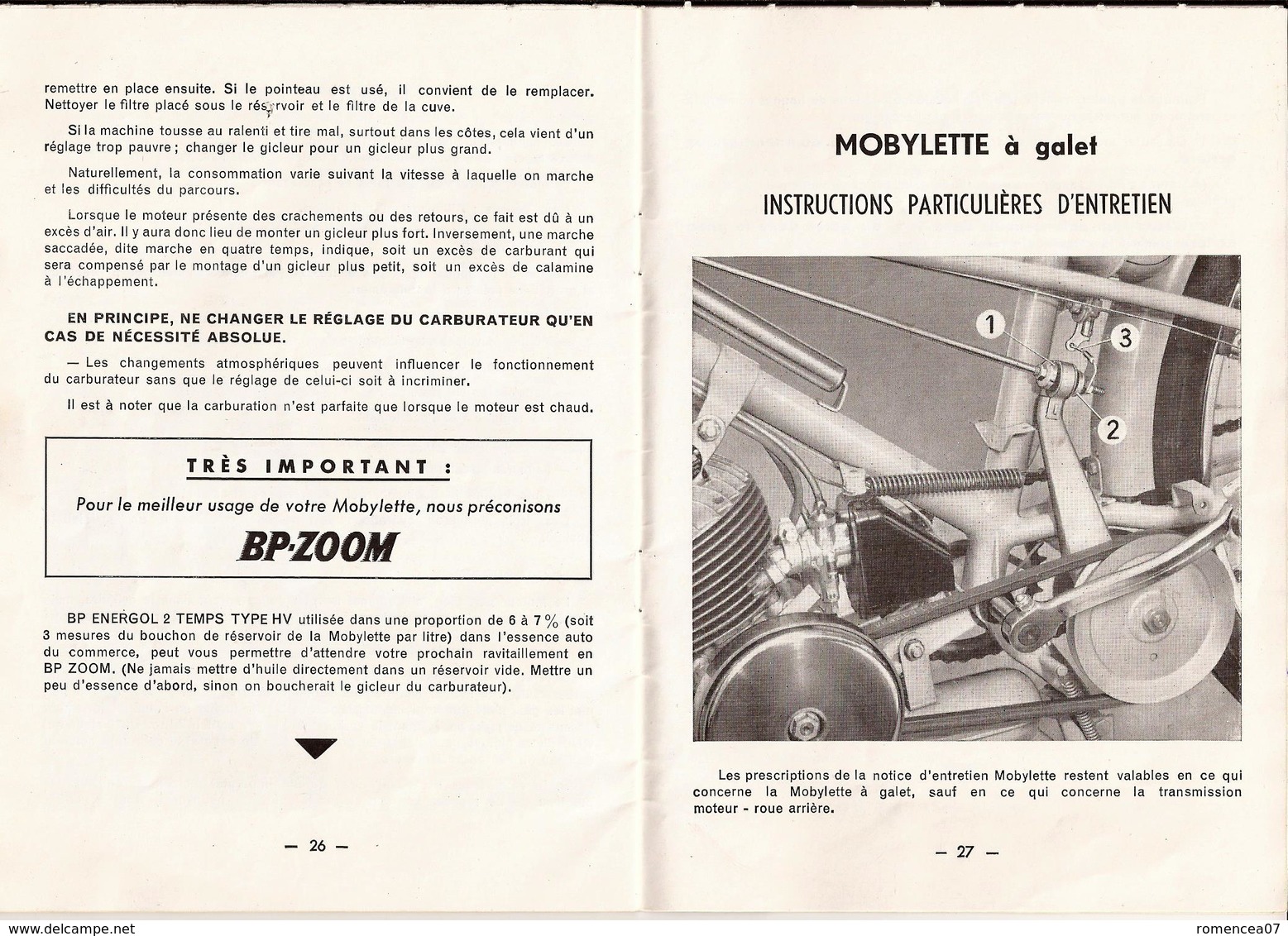 MOBYLETTE " MOTOCONFORT " - Lot De 2 Livrets Mise En Main, Entretien De Sa Bicyclette - Complets - 10 Scans - A Voir ! - Other & Unclassified