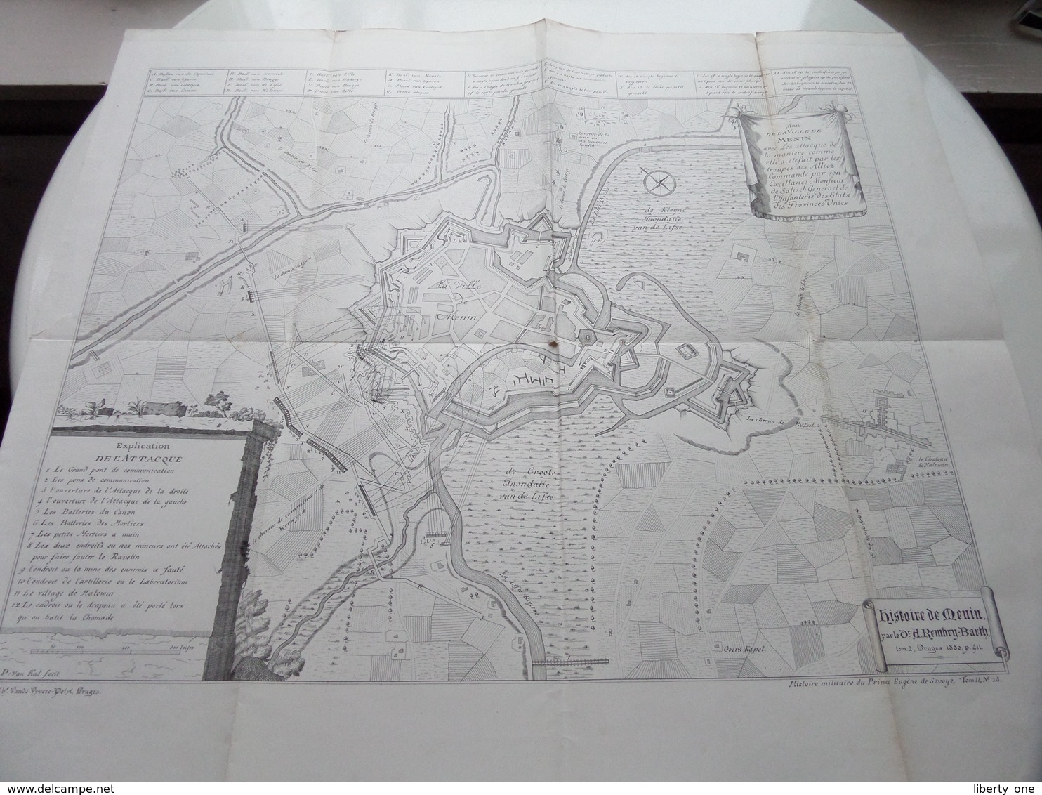 Histoire De MENIN - Explication De L'Attaques / Plan De La Ville De Menin ( Voir / Zie Photo ) A. REMBRY-BARTH ! - Europa