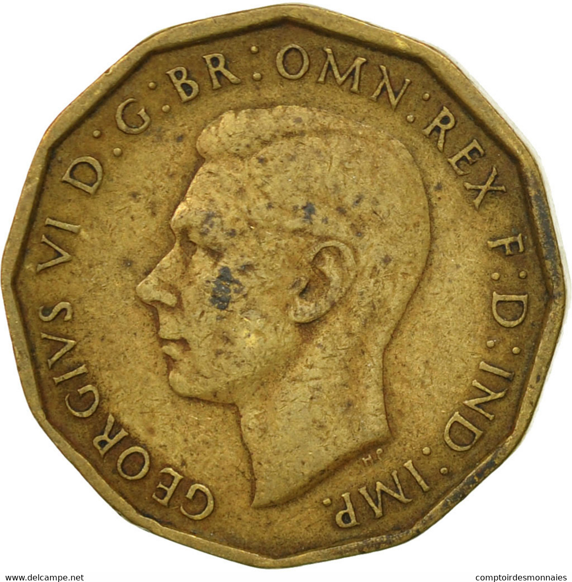 Monnaie, Grande-Bretagne, George VI, 3 Pence, 1944, TB+, Nickel-brass, KM:849 - F. 3 Pence